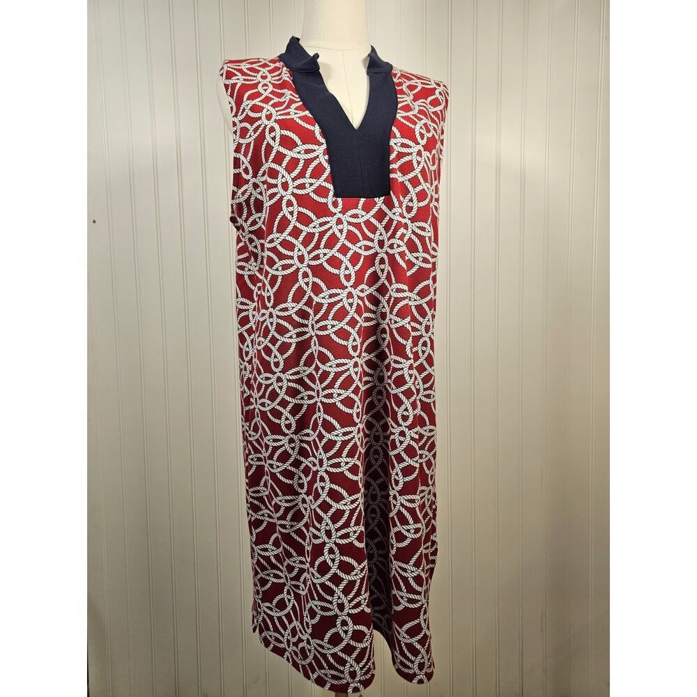 Talbots Nautical Rope Shift Dress Women's Size L‎ Preppy Summer